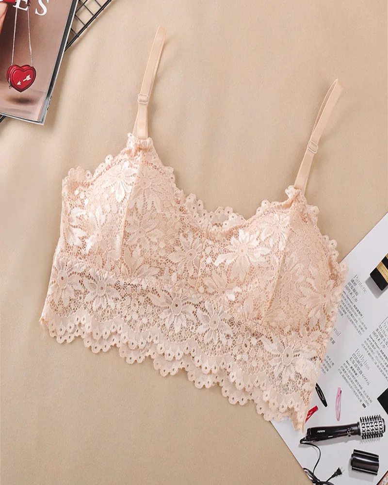 Floral Lace Bralette (Net fita )